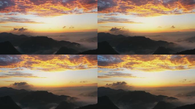 【原创】唯美山区日出火烧云海