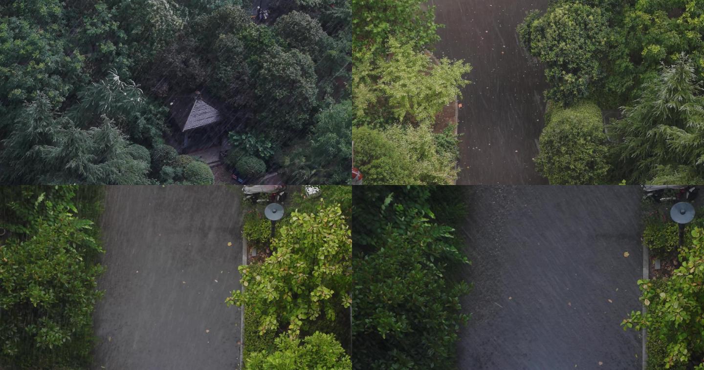 实拍城市暴雨冰雹高清合集