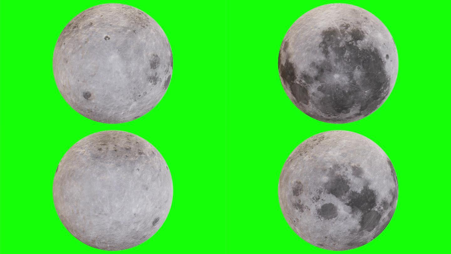 绿幕旋转月球月亮行星
