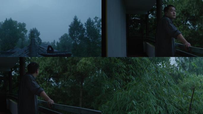 【6K原创视频】男子孤独的看着窗外