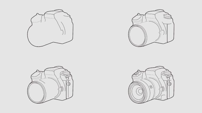 单反相机手绘效果png序列图