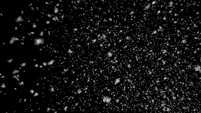 黑屏上的降雪，下雪
