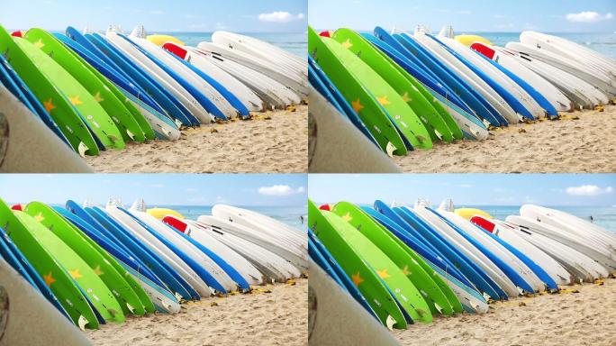夏威夷威基基海滩租用冲浪板