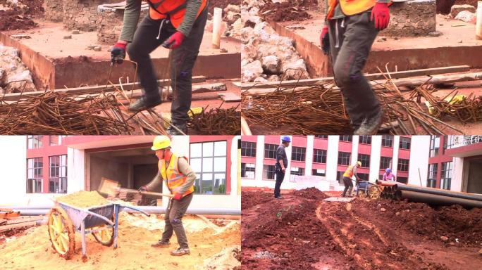 建筑工地工人干活