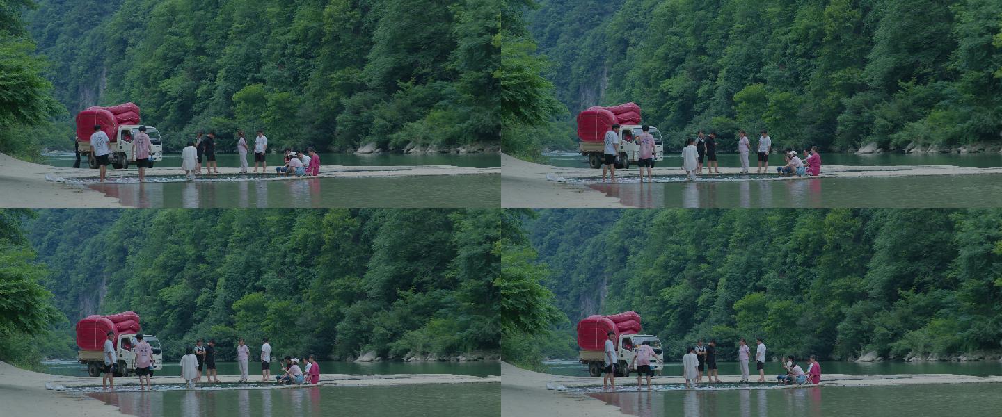 【6K原创视频】诺水河游客河边玩耍