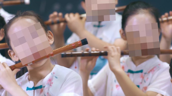 学校小学传统文化乐器竹笛悠扬
