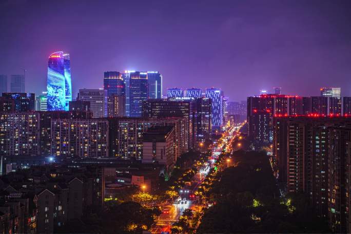 20210710成都南三环金融城夜景延时