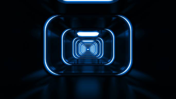 蓝环光泽隧道背景特效动画vj合成元素光效