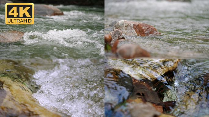 【4K】小河流水，溪水溪流酿酒山泉