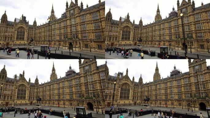 英国伦敦议会大厦城市快速高速发展商务航拍