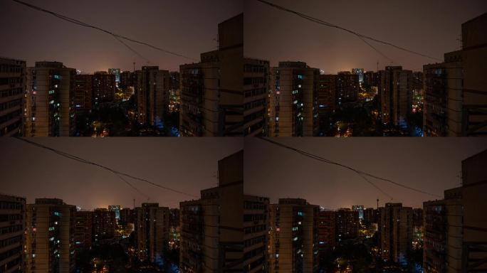 【4K】城市雷雨夜-夜景延时
