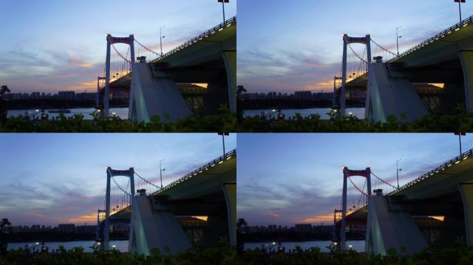 厦门海沧大桥夜景海沧湾