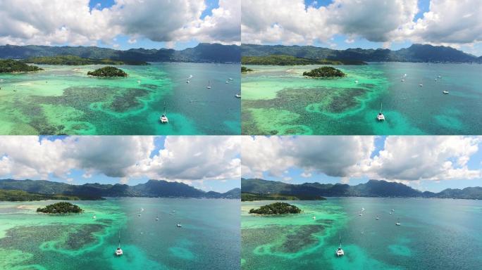 航拍珊瑚岛海岛风景