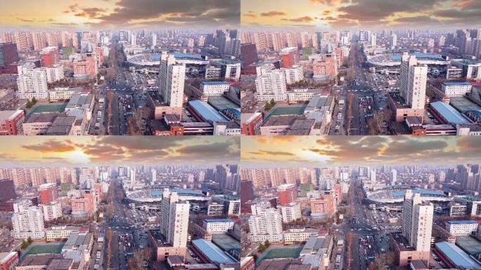 石家庄地标航拍素材河北省