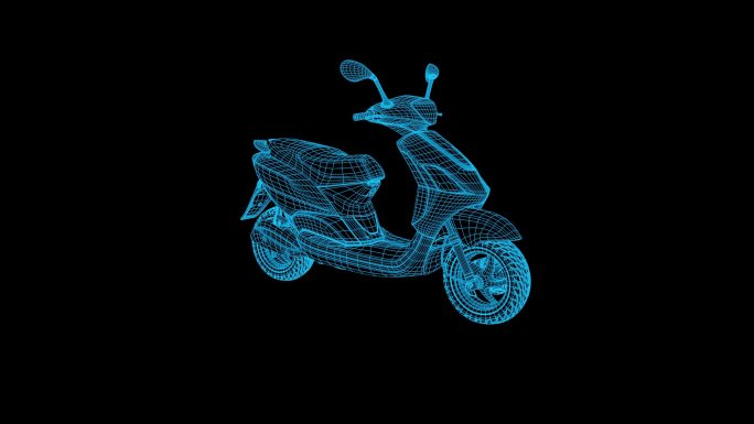 蓝色科技全息踏板摩托循环带通道