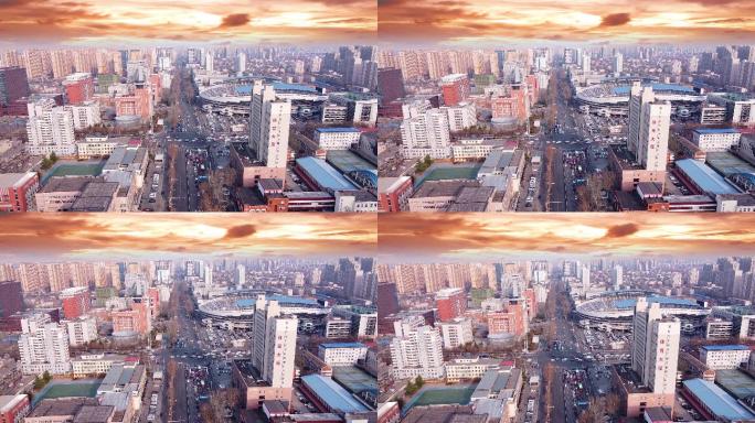 石家庄地标航拍素材河北省