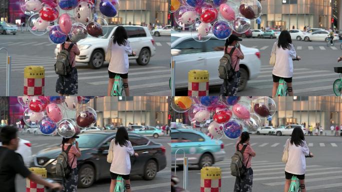 马路边卖气球