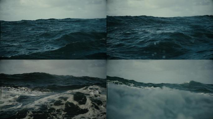 北海风浪：海浪大风大浪深海恐惧症4K海水