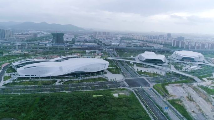 宁波市城市奥体中心航拍