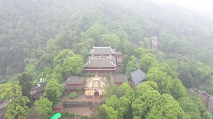 峨眉山万年寺航拍4K-雾