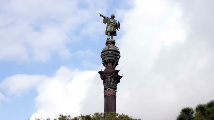 克里斯托弗哥伦布纪念碑在巴塞罗那