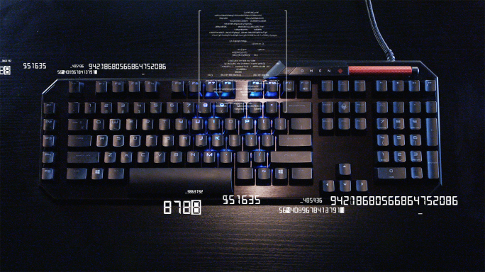 高科技发光数字键盘4K