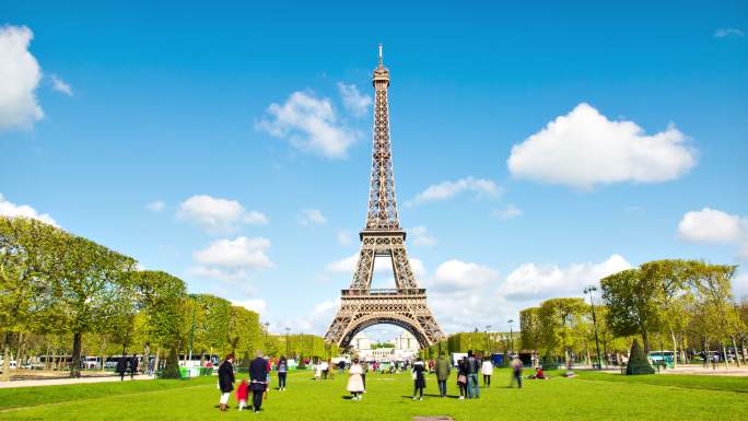 埃菲尔铁塔埃菲尔铁塔大范围延时法国巴黎地