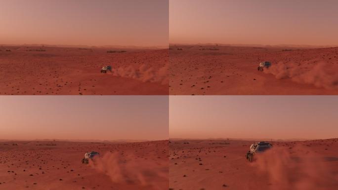 火星探测器上的殖民者穿越火星表面