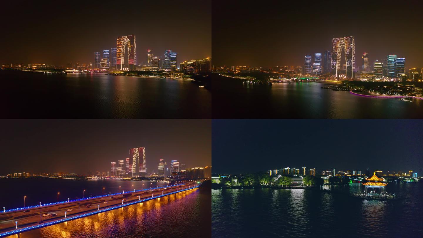城市系列·苏州城市夜景金鸡湖东方之门李公