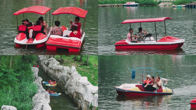 北京十渡漂流景点野三坡休闲游客划船