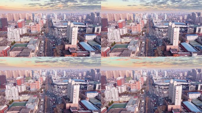 石家庄地标航拍素材河北省