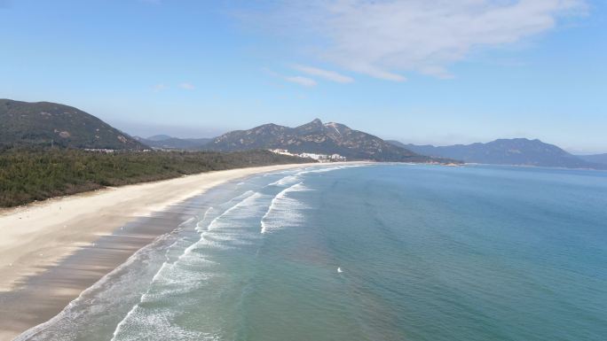 4k海岸沙滩航拍空镜