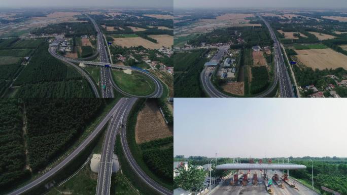 高速公路航拍农村基建