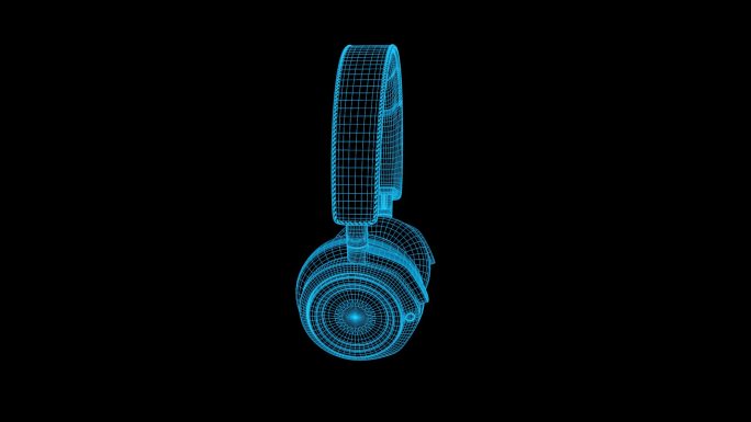 蓝色科技全息头戴耳机循环带通道