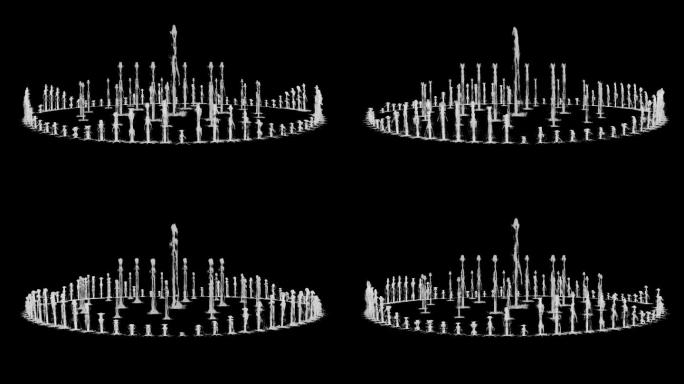 三维大气喷泉造型alpha通道4k