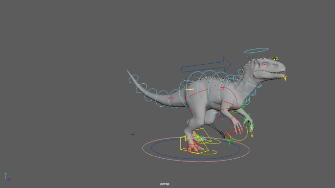 带绑定贴图的maya恐龙动画源文件