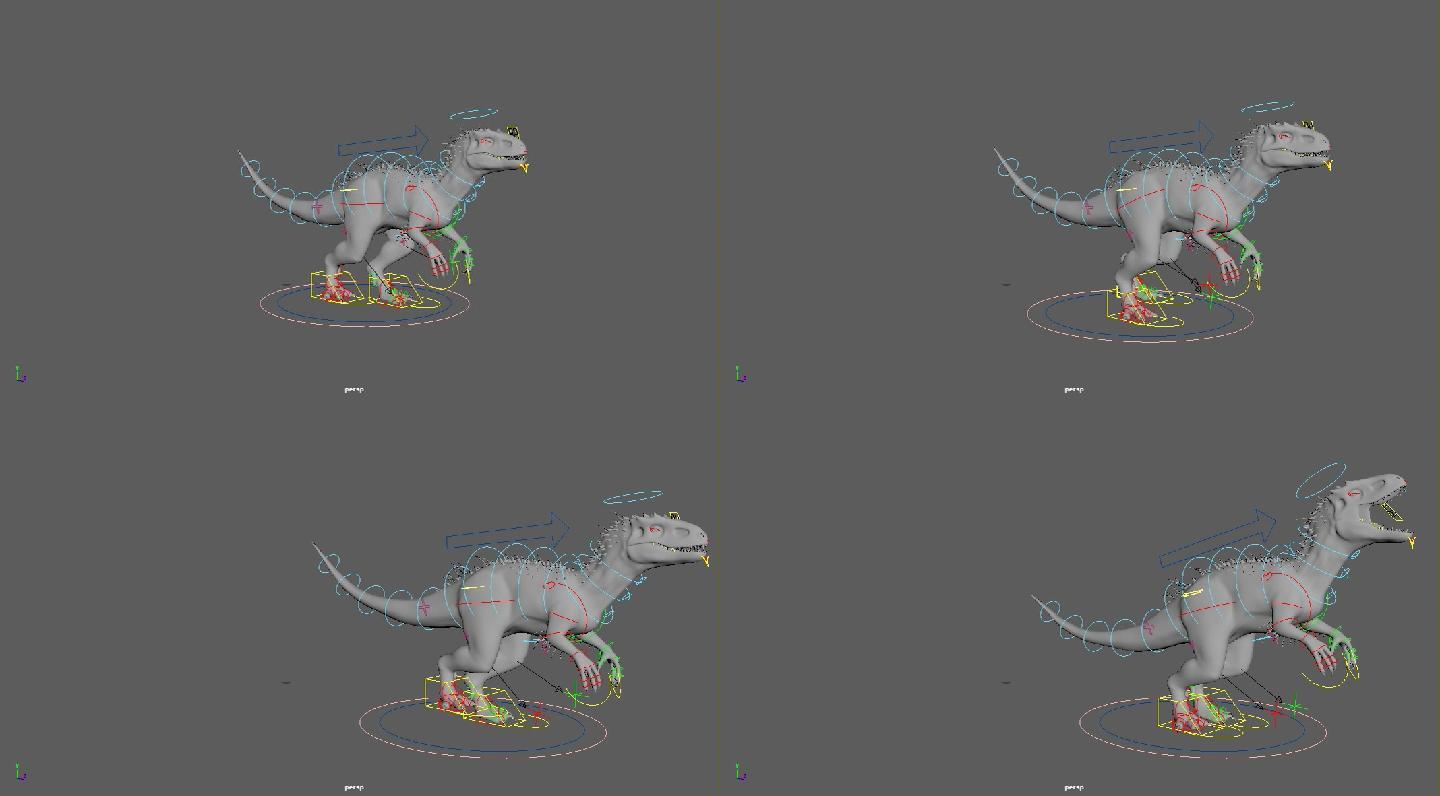 带绑定贴图的maya恐龙动画源文件