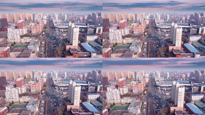 石家庄地标航拍素材河北省