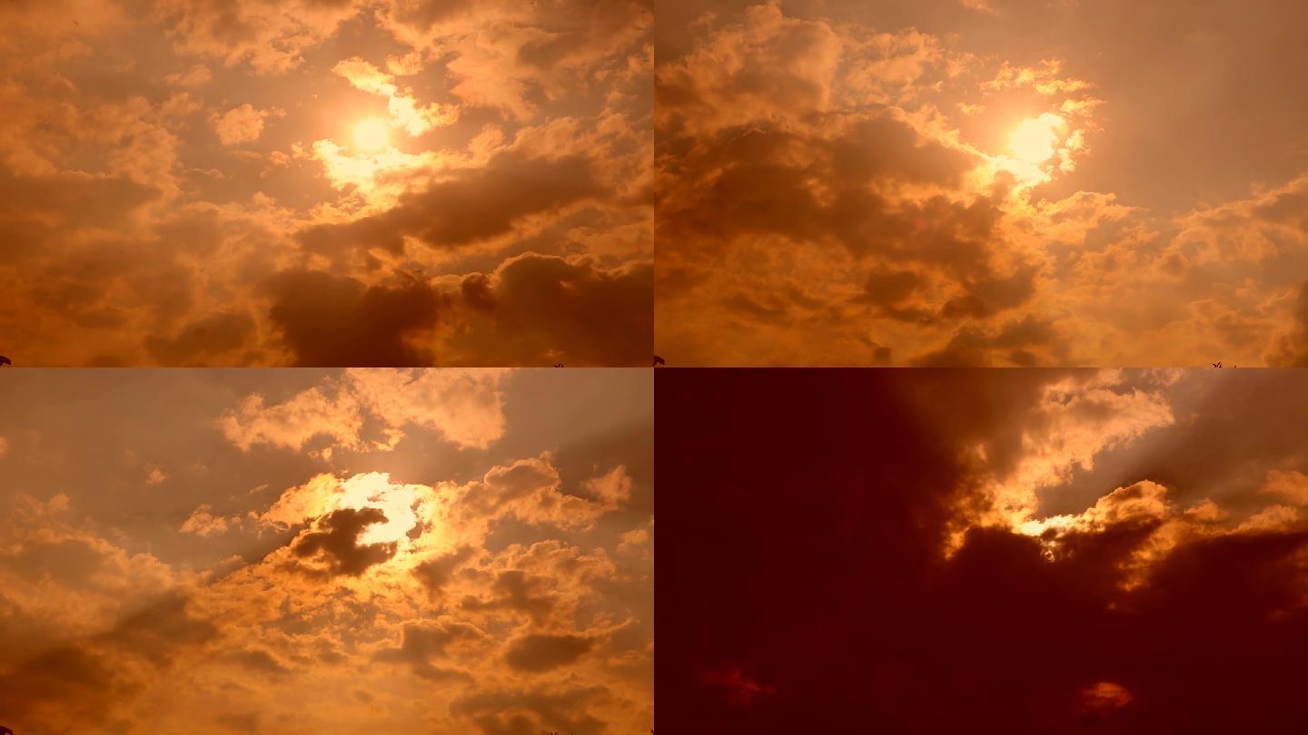 大气磅礴太阳穿过云层2
