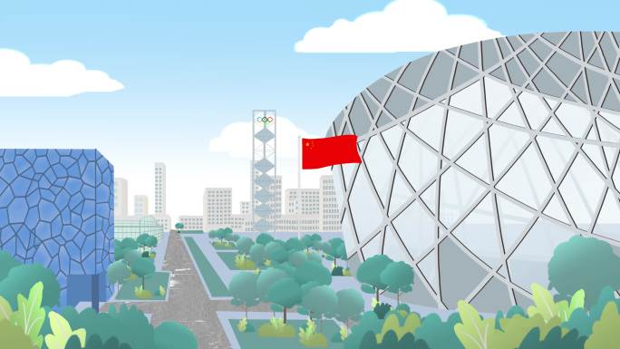 【视频·4K】北京奥运卡通背景