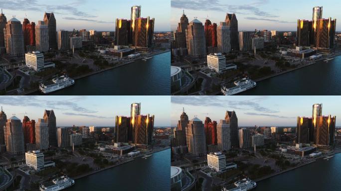 底特律空中城市景观