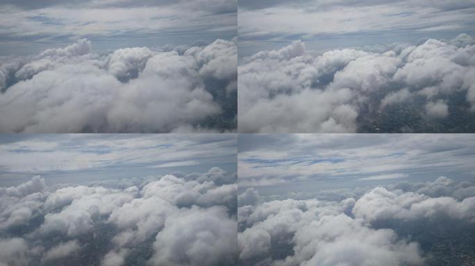 从飞机窗口可以看到美丽动人的云彩。