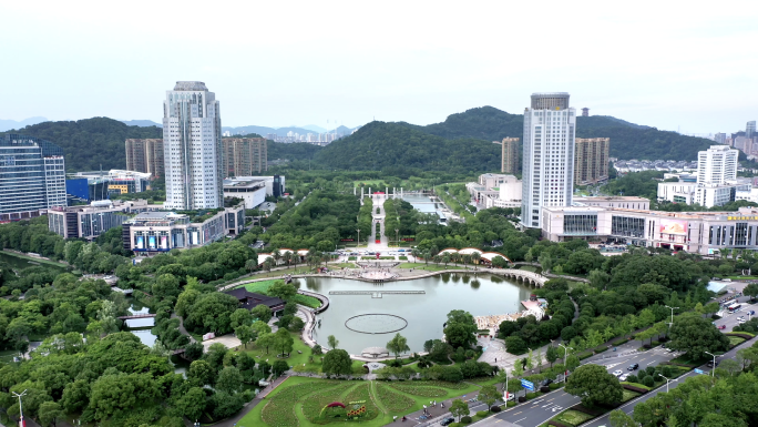 【4K】台州市水景公园航拍