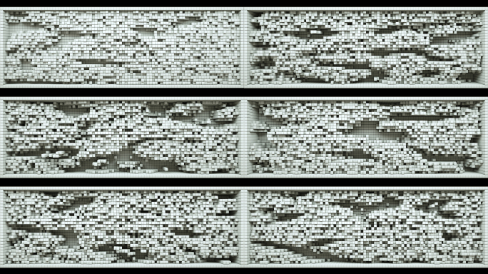 【裸眼3D】白色裸眼空间方块马赛克墙体秀