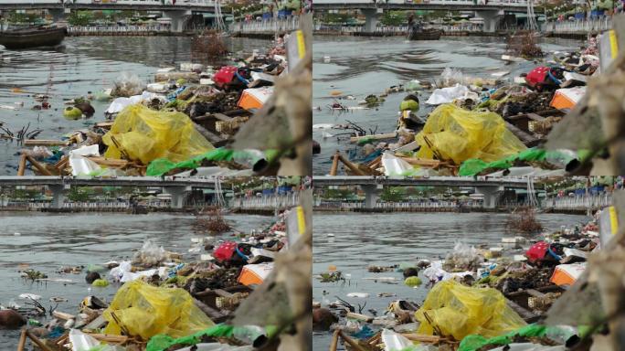 被垃圾污染的河流生活垃圾垃圾分类保护环境