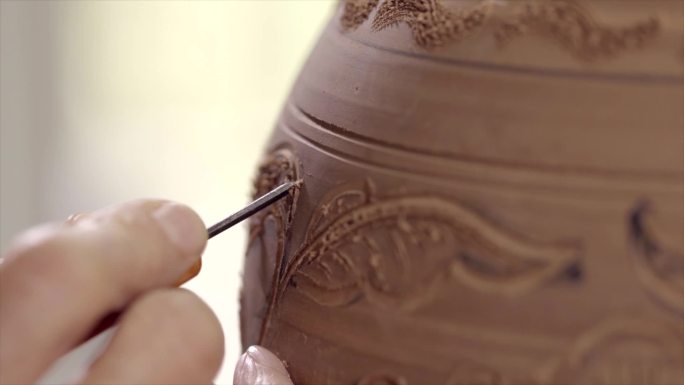 非遗传统匠人陶艺瓷器制作手工艺实拍