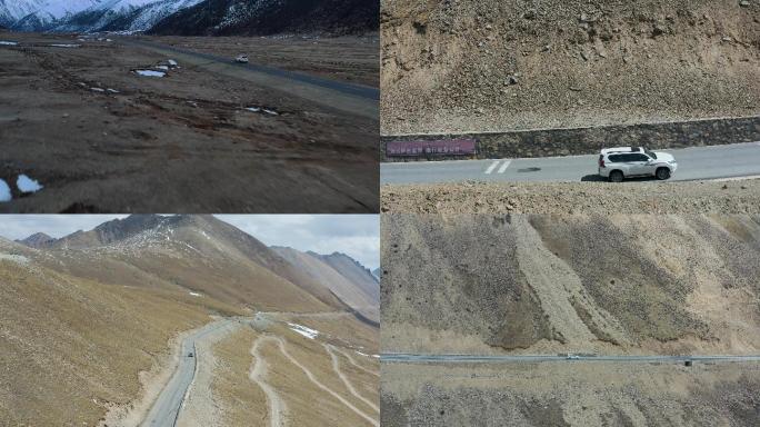 西藏318国道行车跟车航拍素材1