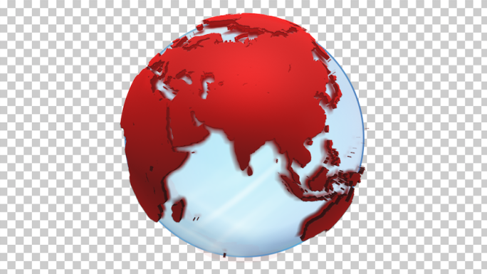 【循环带透明通道】红色旋转地球