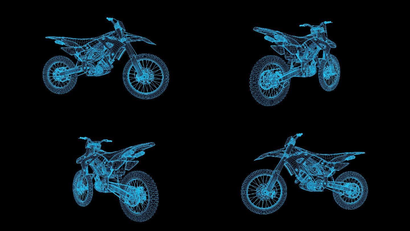 蓝色科技全息越野摩托车循环带通道