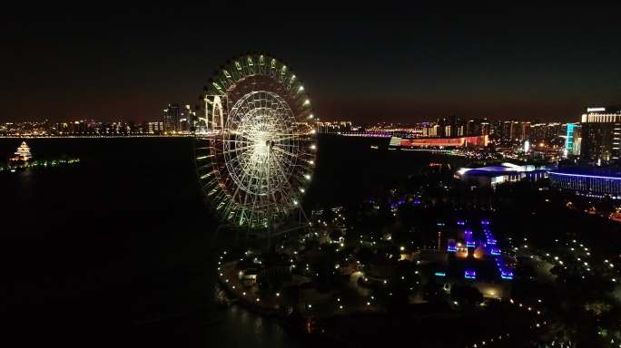 金鸡湖夜景航拍